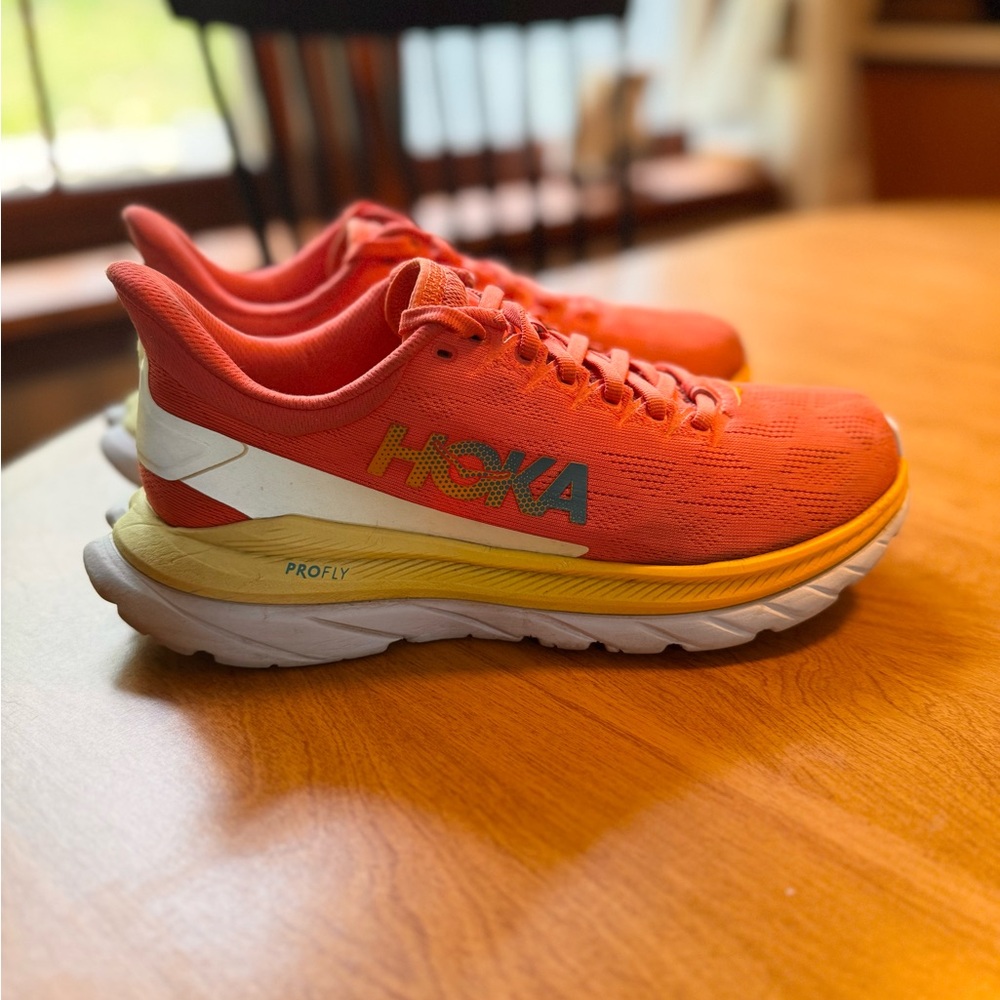 Hoka Women's Sneakers in Orange and Yellow